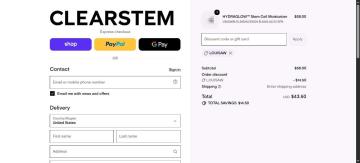 25% OFF Your Entire Order on CLEARSTEM