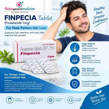 Finpecia Tablet (Finasteride 1mg) for Male Pattern Hair Loss | Online Generic Medicine