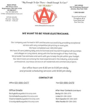 Same day electrician Long Island | All Ways Electric Corp.