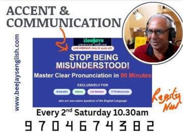 Beejay,s American Accent MasterClassfor S/W Professionals and AI StartupEntrepreneurs