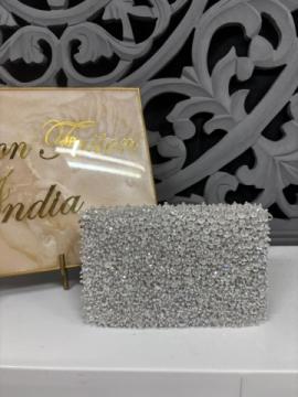 Silver Crystal Clutch Bag