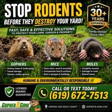 San Diego Gopher & Rodent Control – Safe, Effective, Local