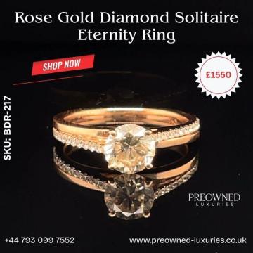 Buy Elegant Rose Gold Solitaire Diamond Ring UK