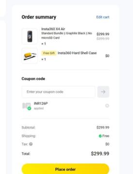 $100 OFF Insta360 All Products + FREE Gift + FREE Shipping