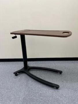 Rolling bedside table with adjustable height