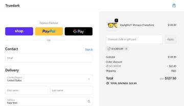 15% OFF All Your Orders at TrueDark