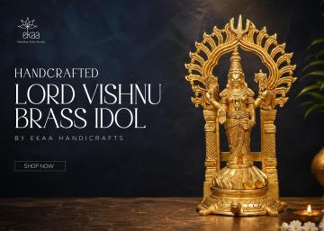 Handcrafted Lord Vishnu Brass Idol – Shop Now!