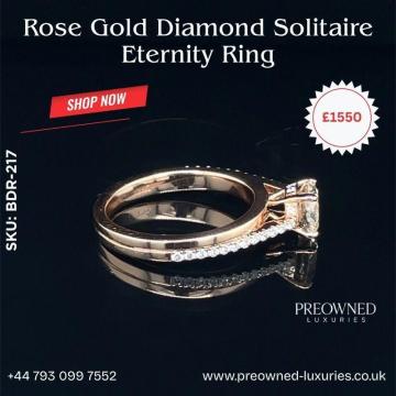 Buy Elegant Rose Gold Solitaire Diamond Ring UK