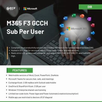 Microsoft 365 F3 GCCH for DIB – Secure Frontline Workforce Solution