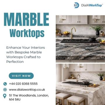 White Marble Kitchen Countertops | DialAWorkTop