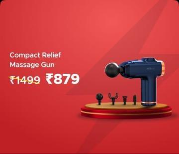 Compact Relief Massage Gun @ Rs 879 Worth Rs 1499 only on AGEasy! Use Code: EK20 to avail the offer
