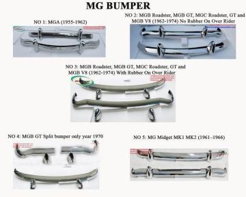 MGA / MGB /MGB GT Split / MG Midget Bumper Parts for Classic car year 1955 to 1974
