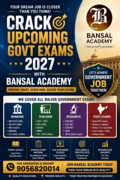 Bansal Academy – Complete Coaching for Teaching, Research, Banking & Government Competitive Exams