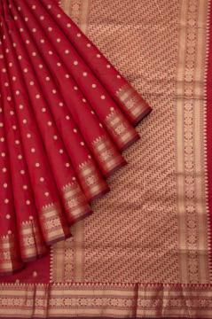 Elegant Wine Colour Banarasi Saree | Mavuri’s
