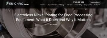 Electroless Nickel Plating for Food Processing Equipment: What it Does and Why It Matters »