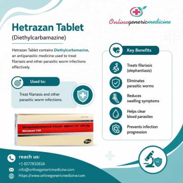 Hetrazan Tablet | Diethylcarbamazine Medicine Details