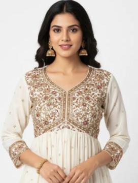Beige Women’s Kurta Set – Soft neutral Indian wear at ₹1999