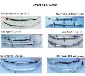 Volkswagen Beetle bumpers () and onwards by stainless steel (VW Käfer Stoßfänger satz)
