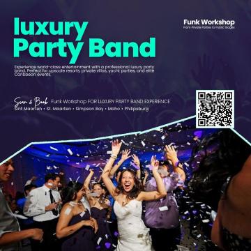 Luxury Party Band in Sint Maarten – Premium Live Music Experience by Funk Workshop